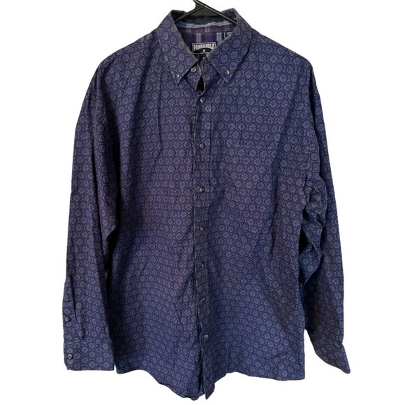 Panhandle Geometric Print Wester Button Up Long Sleeve Shirt Men's Medium | h2‎ - Picture 1 of 6